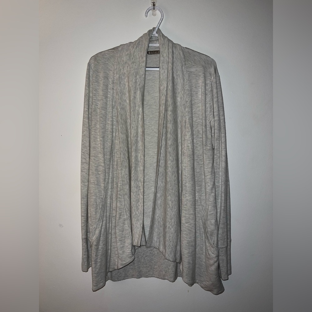 Athleta Pranayama Restore Wrap Heather Gray Cardigan